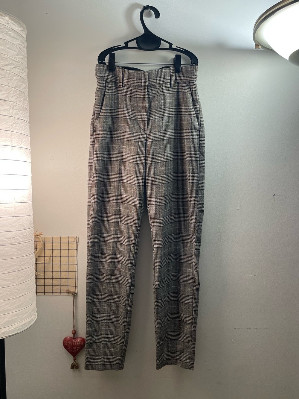 H&M Plaid Ankle Trousers in Grey and Black